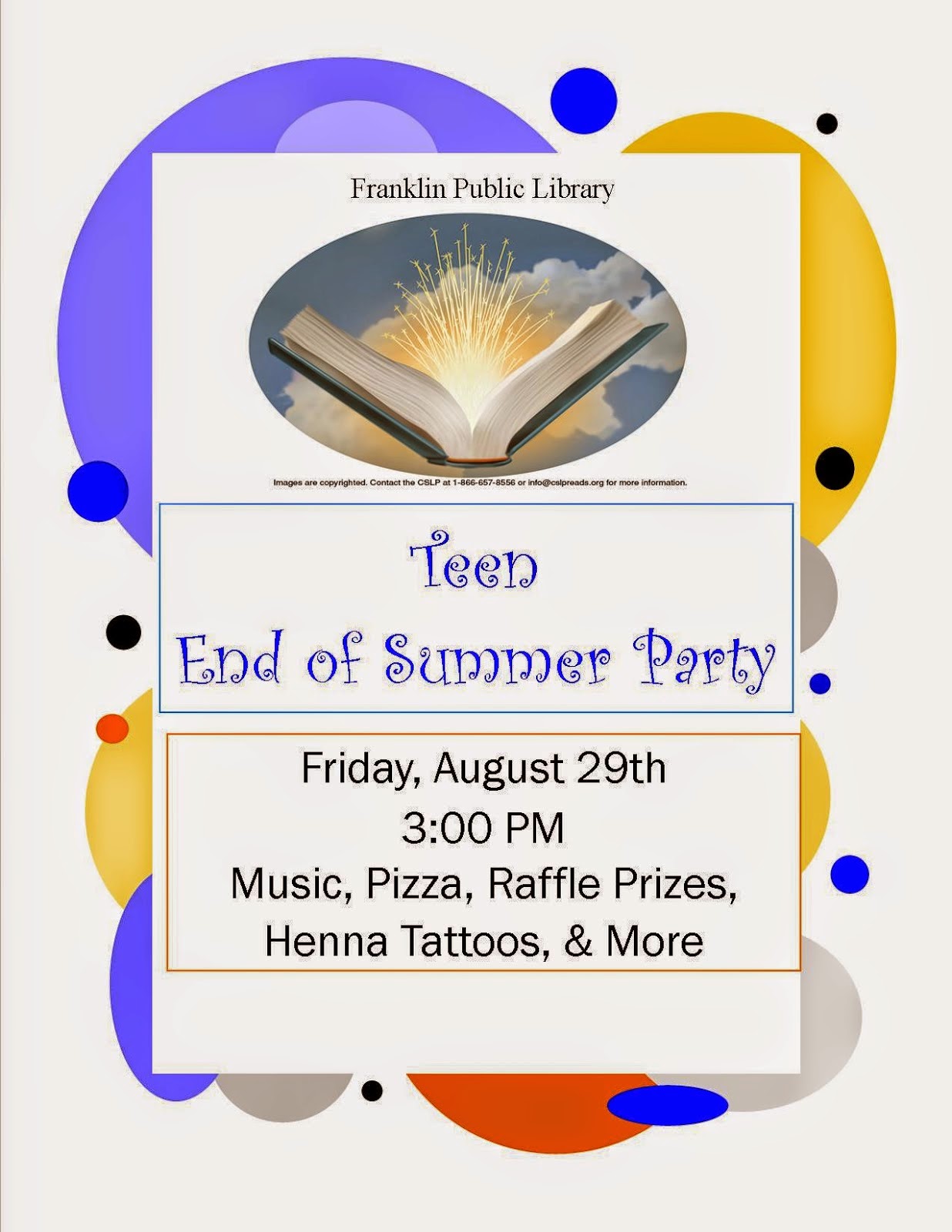 End of Summer Party - Teens - Aug 29th