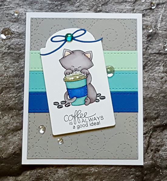 Coffee Cat Card by safsafdesign | Newton Loves Coffee Stamp set by Newton's Nook Designs #newtonsnook