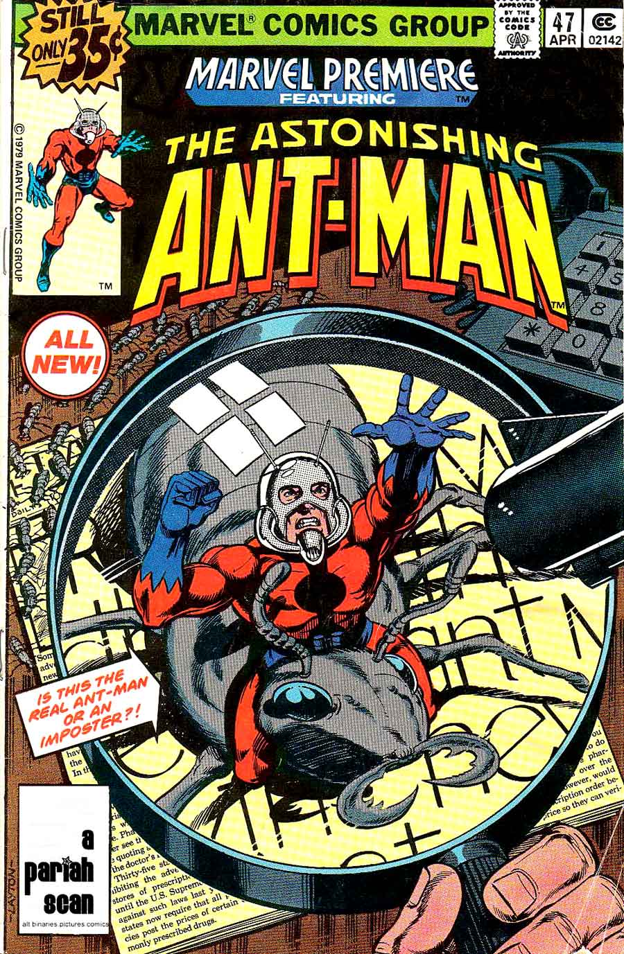 Marvel Premiere #47 1970s key issue bronze age comic book cover - 1st appearance Scott Lang Ant-Man
