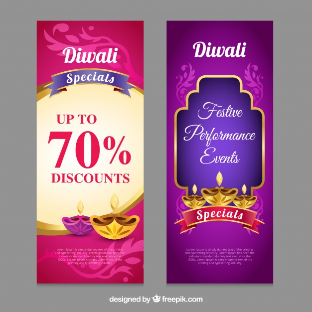 Diwali offers banners Free Vector