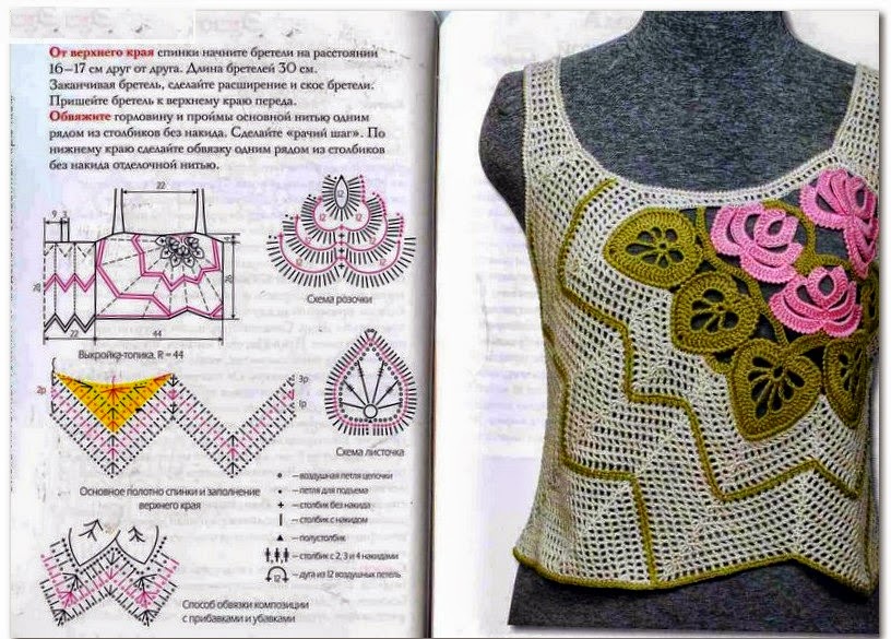 Remera sin mangas con diseño exclusivo tejida con ganchillo con crochet irlandes