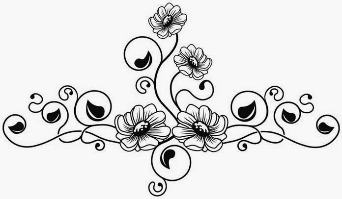 Daisies and vine tattoo stencil. 