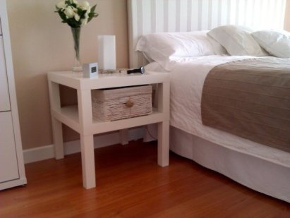 Bricolaje para transformar mesa lack de ikea en mesa de noche