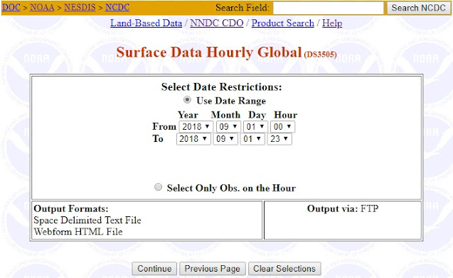 Mengakses data iklim dunia - periode data perjam