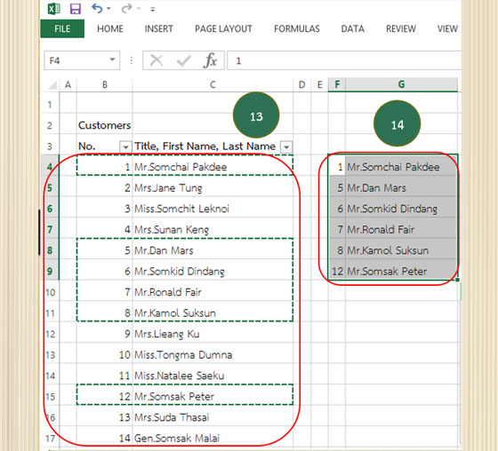 Excel Online Select some name using Filter Knowledge and fun