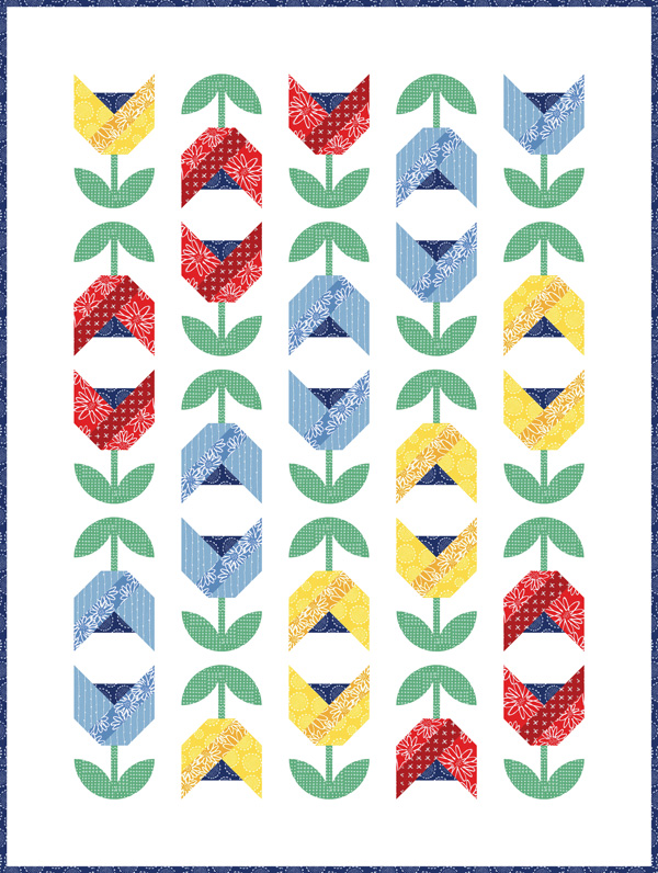 Fat Quarter Shop's Jolly Jabber It's Sew Emma's Dutch Tulips Quilt Pattern