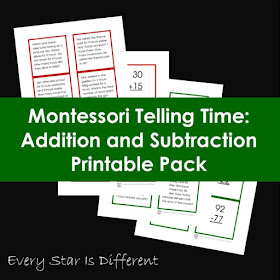 Montessori Telling Time: Addition and Subtraction Printable Pack