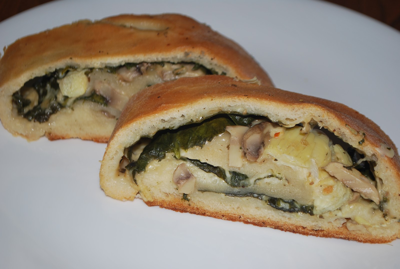 Miss Jen's Kitchen Adventures Spinach, Mushroom and Artichoke Stromboli