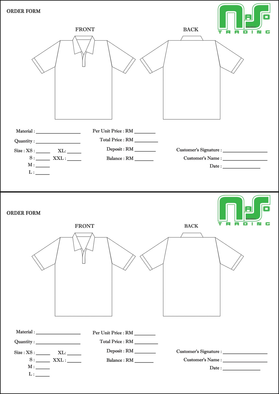 Printing Solutions: Tshirt Order Form