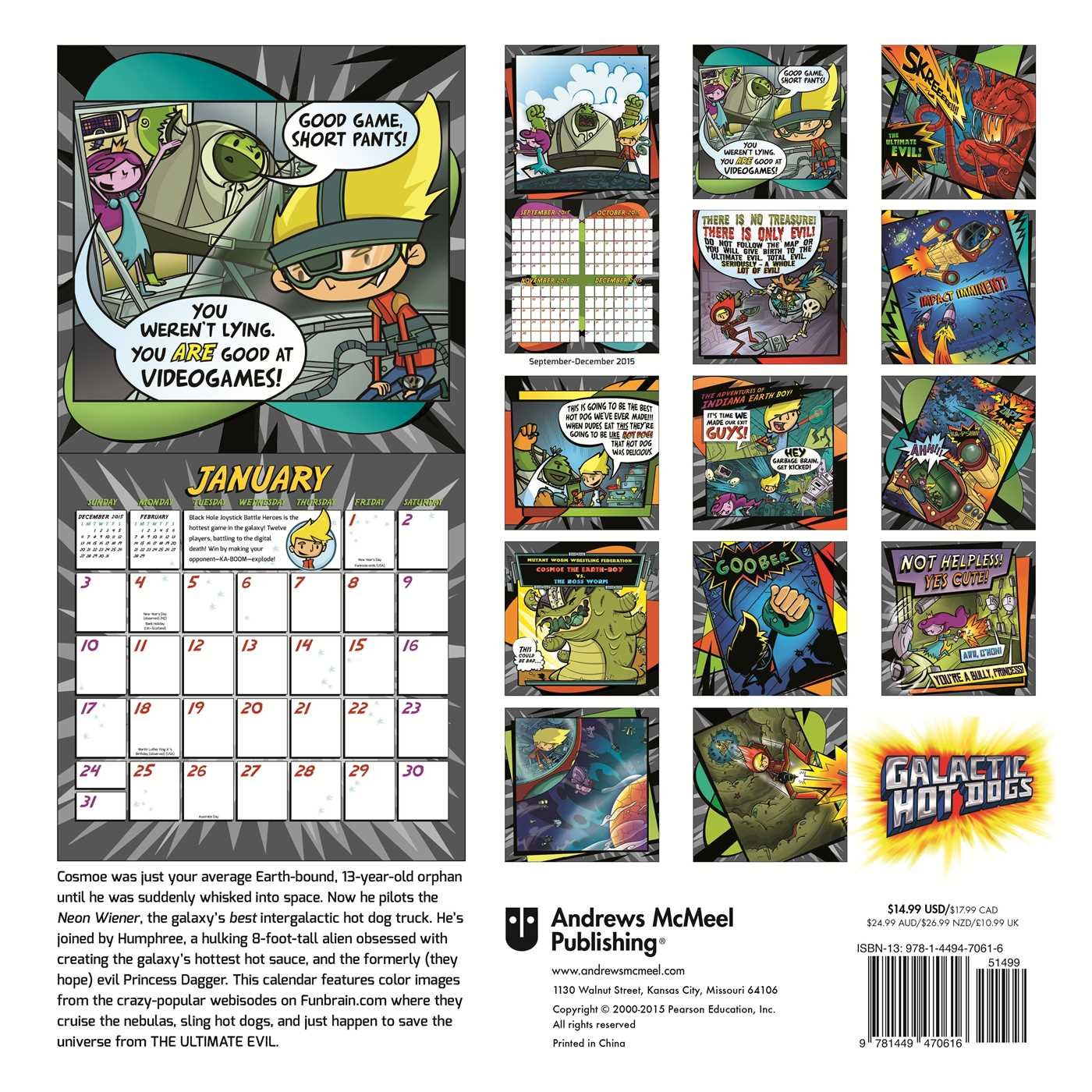 It's the 2016 Galactic Hot Dogs Calendar! Official Galactic Hot Dogs