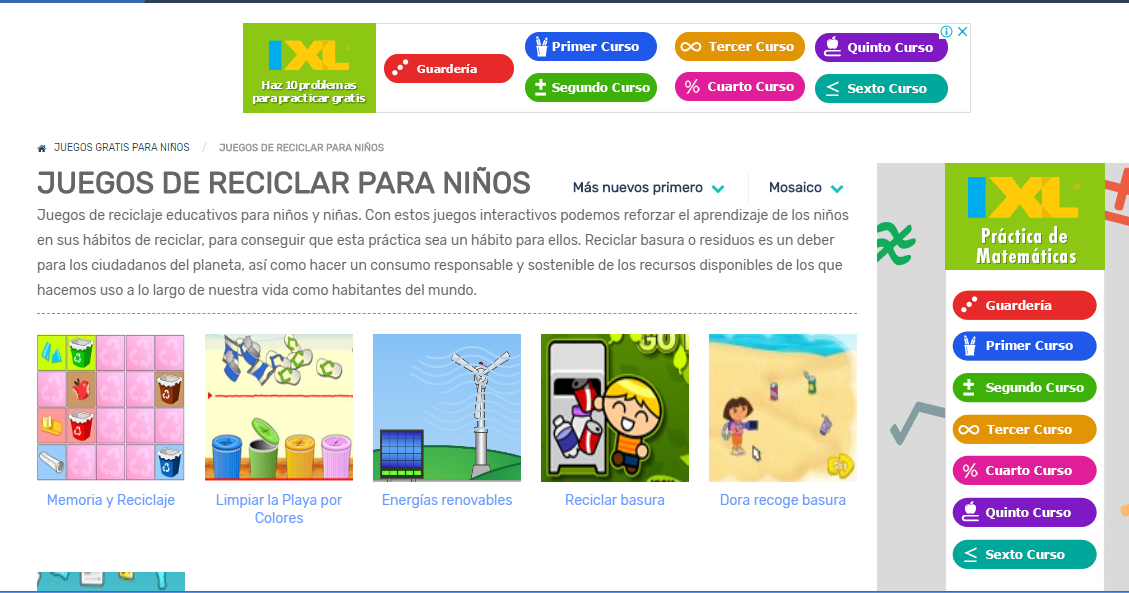 ejercicios de reciclaje para niños
