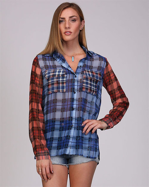 AMERICAN AUTUMN RED AND BLUE PLAID