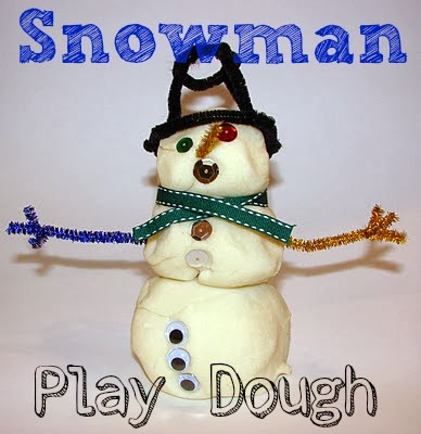 Glittery Snow Playdough - Happiness is Homemade