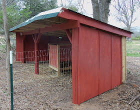 goat shelter painted and ready for goats