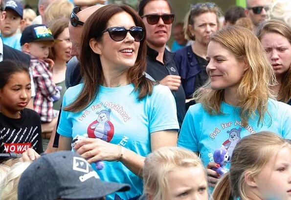 Crown Princess Mary attended the Free from Bullying Children’s Relay Race 2019 event held at Fælledparken in Copenhagen