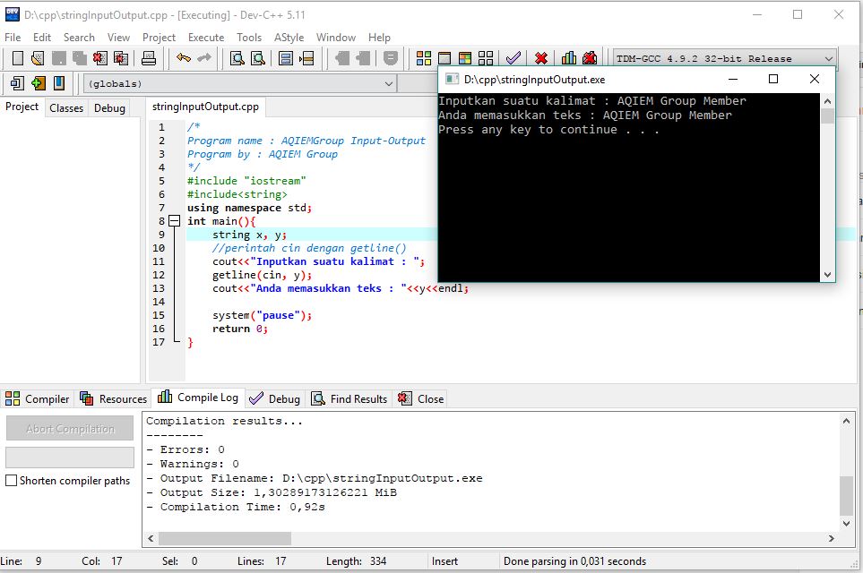 Dasar Input - Output Dalam C++