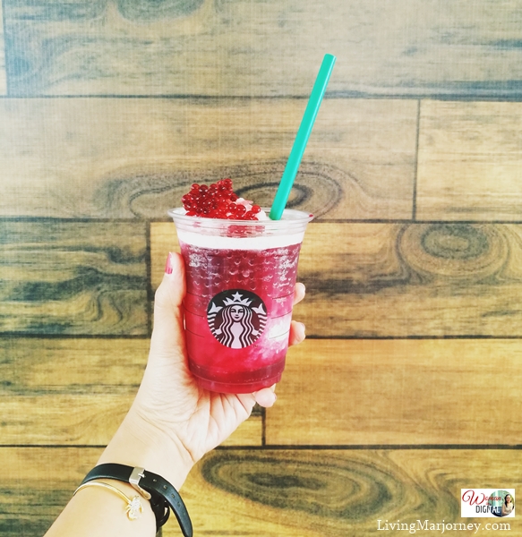 Woman In Digital Healthy Teas to Drink at Starbucks