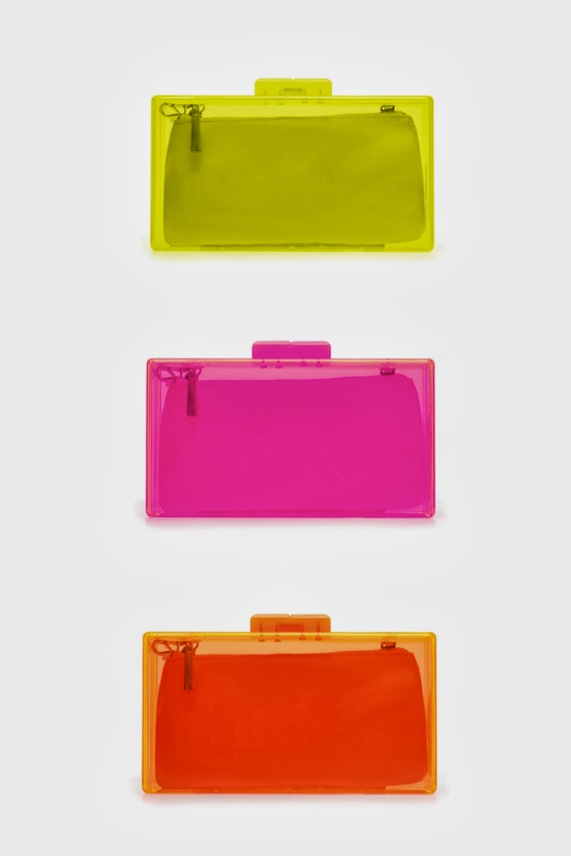 neon clutch bag zara