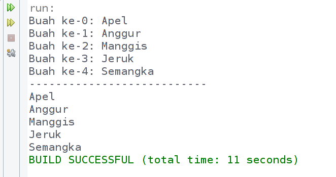 Hasil output program array