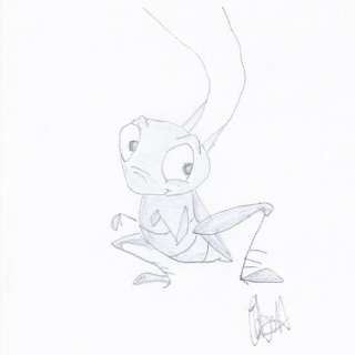 Disney Illustration Study by Jo Linsdell, The lucky grasshopper from Mulan