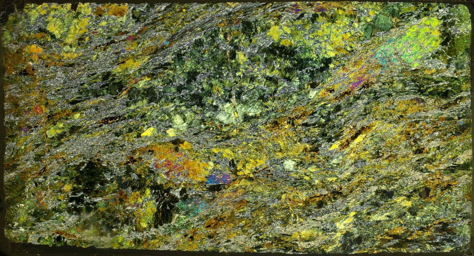 Metabasites: Greenschist, No. 52 - full thin section in cross-polarized ...
