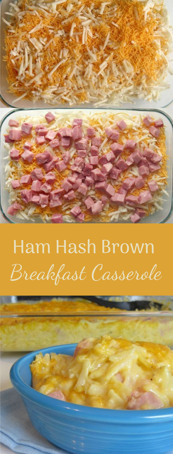 Ham Hash Brown Breakfast Casserole #maindish #dinner