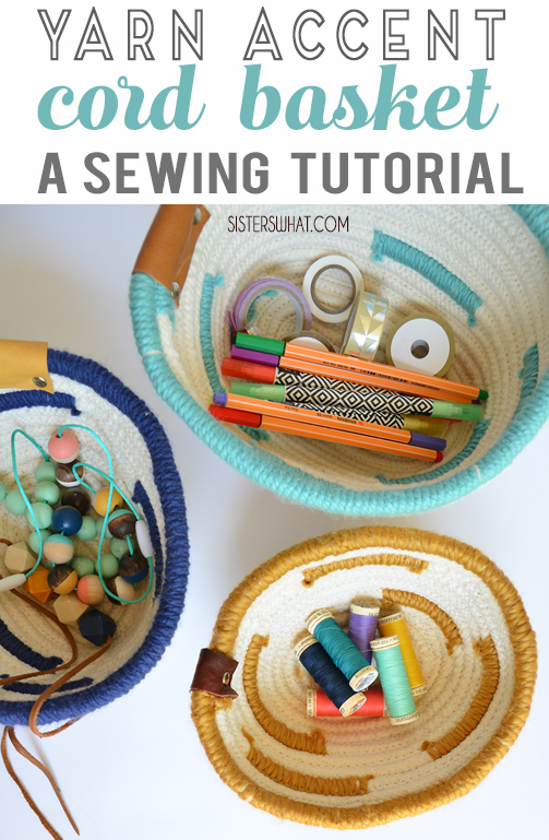 a yarn accent cord basket sewing tutorial