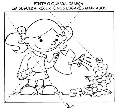 quebra cabeÇas para colorir pintar imprimir atividades espaÇo