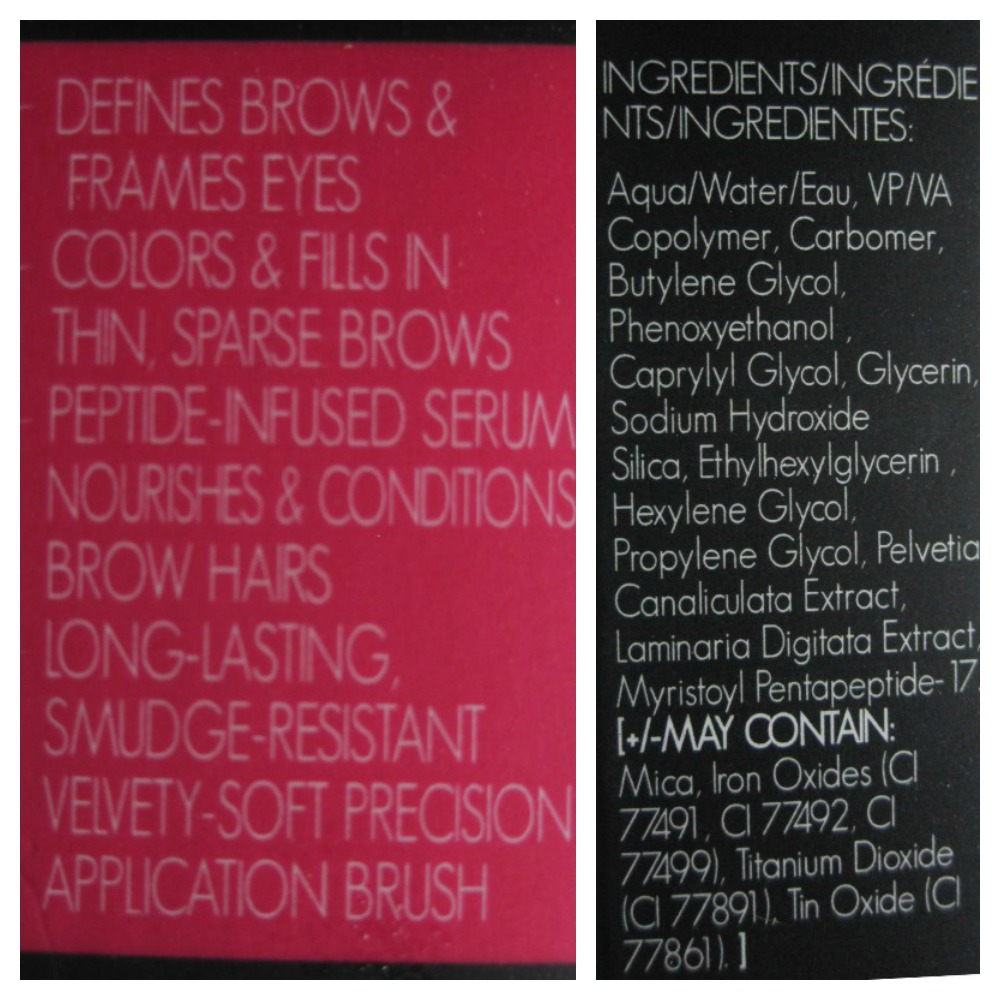 LashEM brow tint ingredients