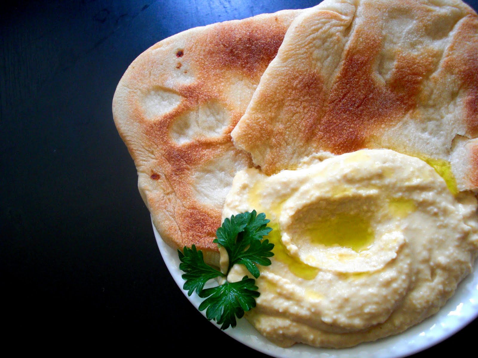 Kitchen and Chemistry Hummus with Homemade Pita Bread