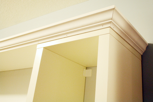 Iheart Organizing Basement Progress Studio Desk Part 3 I Had Some Leftover Paint From Our Billy Bookcase Built Ins Which Is All The Same Ikea White So Used That On Crown Molding