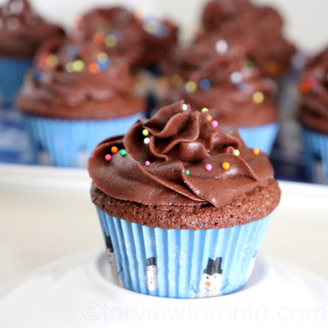 chocolate cupcake with chocolate buttercream icing