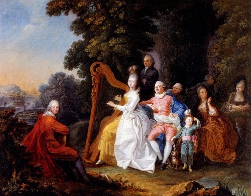 An Elegant Party In The Countryside by Pierre-Michel Lovinfosse (1771)