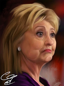 Hillary Clinton, digital caricature