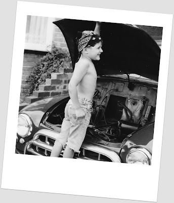 retro, nostalgia, Morris Oxford, boy, mechanic