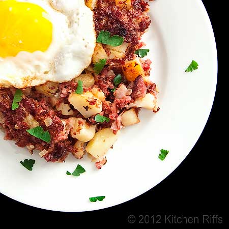 Corned Beef Hash topped with fried egg