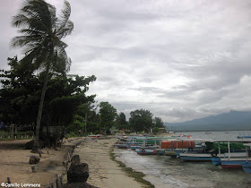 A windy harbor on Gili Air in Indonesia