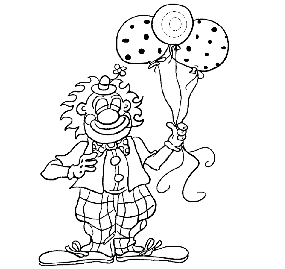 Cute Clown For Kid Coloring Page Free wallpaper