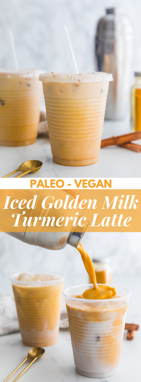 Iced Golden Milk Turmeric Latte (Paleo, Vegan, Anti-Inflammatory)