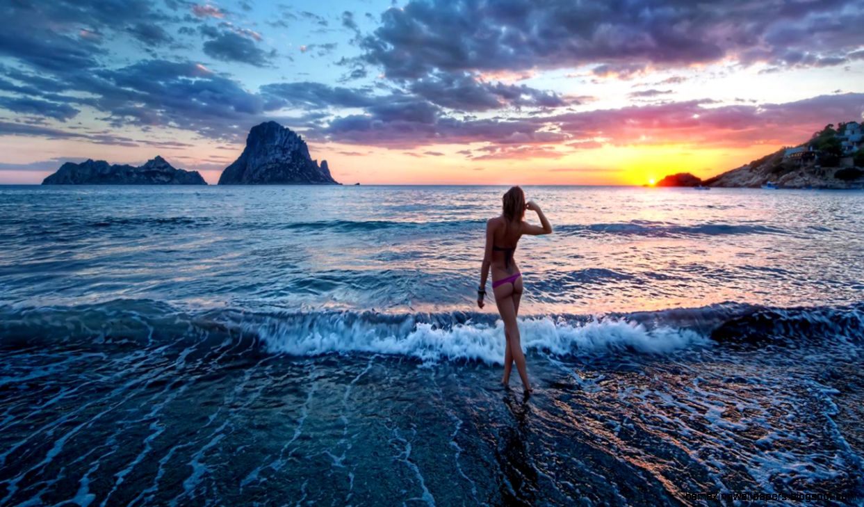 Beach Girl Sunset Wallpaper Mobile Wallpapers  HD Phone Wallpapers