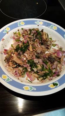 Quick sardine starter salad