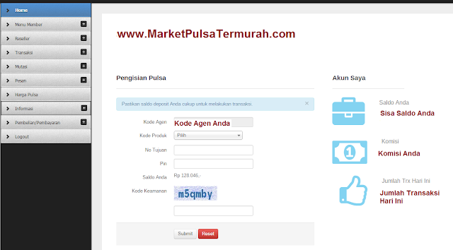 Panduan Login Webreport Market Pulsa