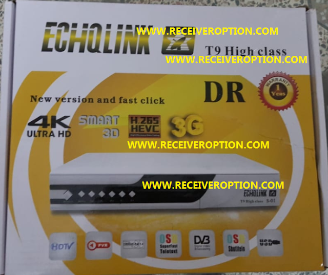 ECHQLINK T9 HIGH CLASS HD RECEIVER POWERVU KEY SOFTWARE NEW UPDATE BY USB
