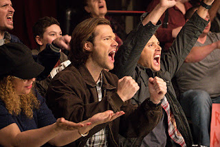 Jared Padalecki as Sam Winchester and Jensen Ackles as Dean Winchester in Supernatural 11x15 "Beyond the Mat"
