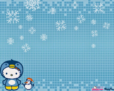 Gambar Hello Kitty Salju Wallpaper HD Vector