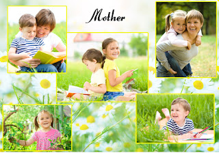Photo Collage of a Mother and Children for Mother's Day