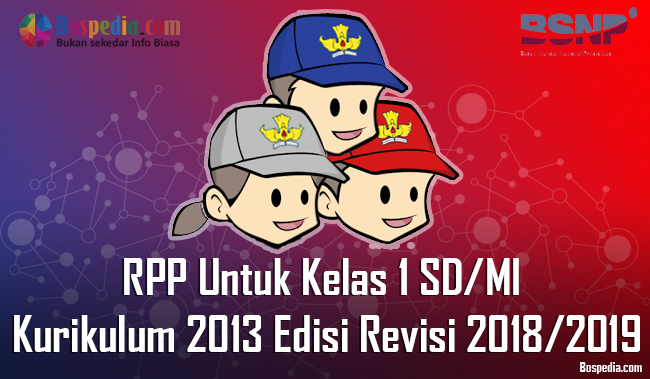 Lengkap RPP Untuk Kelas 1 SD / MI Kurikulum 2013 Edisi