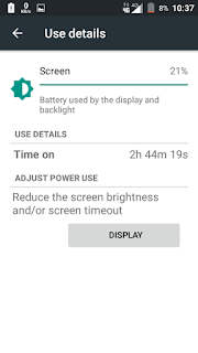 Smartfren Andromax E2+, screen-on time