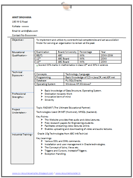 Over 10000 CV and Resume Samples with Free Download: Information