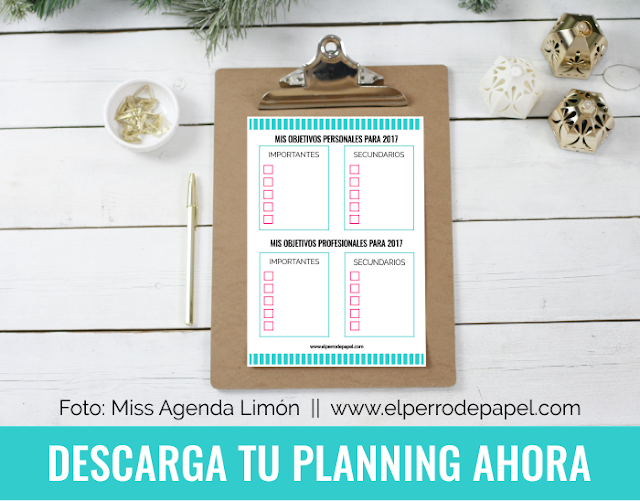 Planning Imprimible para Marcar tus Objetivos Realistas y Medibles